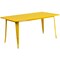 Emma and Oliver Commercial 31.5" x 63" Rectangular Colorful Metal Indoor-Outdoor Dining Table